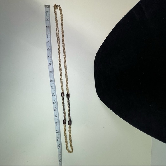 Dana Buchman Long Gold and Black Multi-Strand Chain Necklace - Picture 4 of 6
